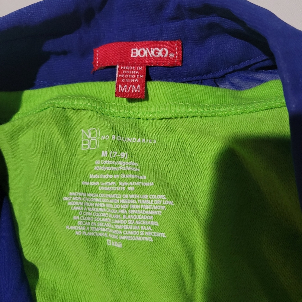 Bongo Sheer Blue Blouse With Lime Tee - Picture 2 of 4